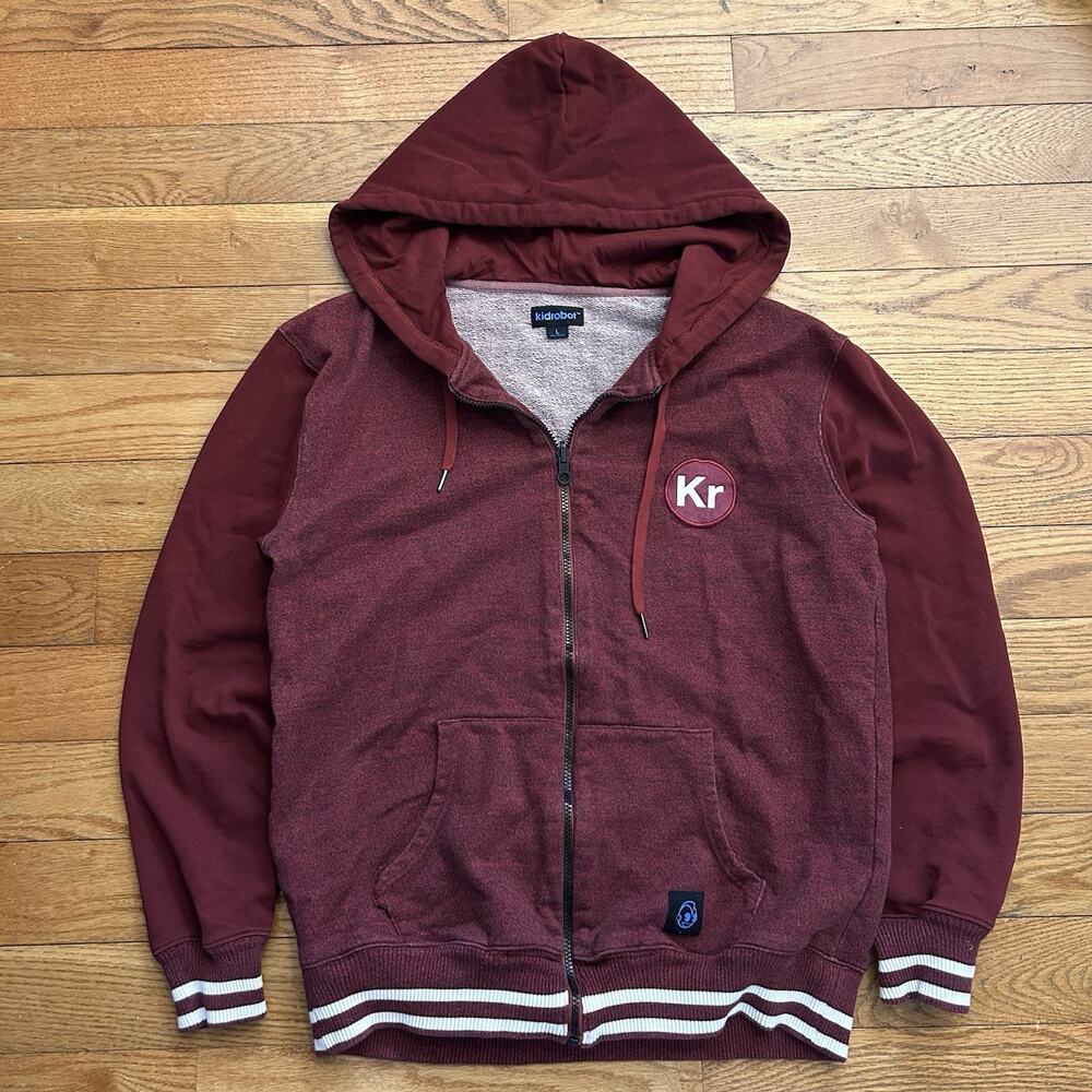 KidRobot Varsity Letterman French Terry Full Zip Hoodie Large